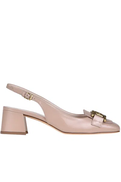 TOD'S LEATHER SLINGBACK PUMPS