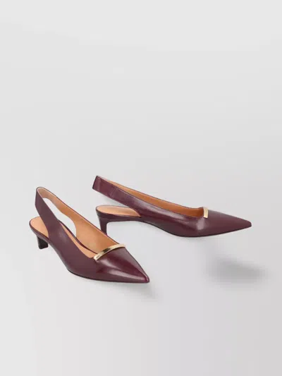 Tod's Leather Slingback Pumps Gold-tone Detail
