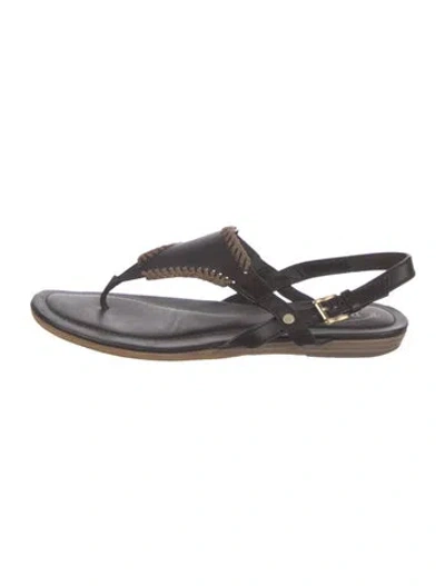 Pre-owned Tod's Leather Slingback Sandals In Brown