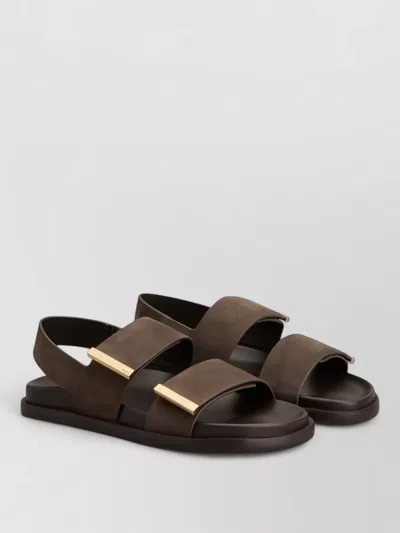 Tod's Leather Slingback Sandals Open Toe Design In Brown