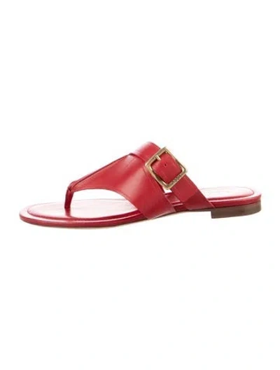 Pre-owned Tod's Leather Slingback Sandals In Red
