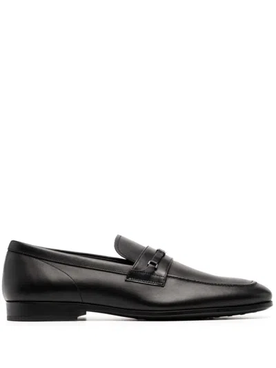Tod's Leather Slip-on Loafers In Black
