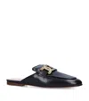 Tod's Embellished Leather Slippers In Black