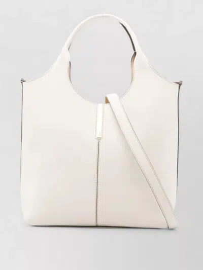 Tod's Leather Small Tote Bag Top Handle Strap In Neutral