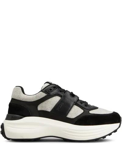Tod's Sneakers In Fabric And Suede In Black