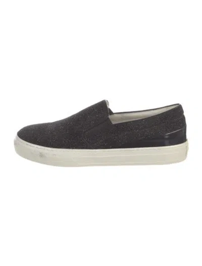 Pre-owned Tod's Leather Sneakers In Black