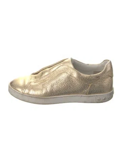 Pre-owned Tod's Leather Sneakers In Gold