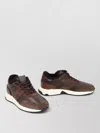 Tod's Low Top Suede Sneakers With Leather Detail In Brown