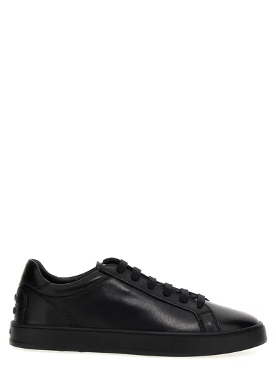 Tod's Leather Sneakers In Nero