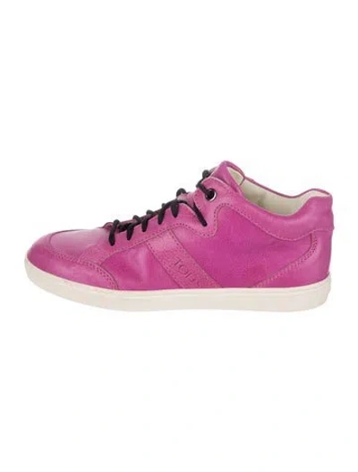 Pre-owned Tod's Leather Sneakers In Purple