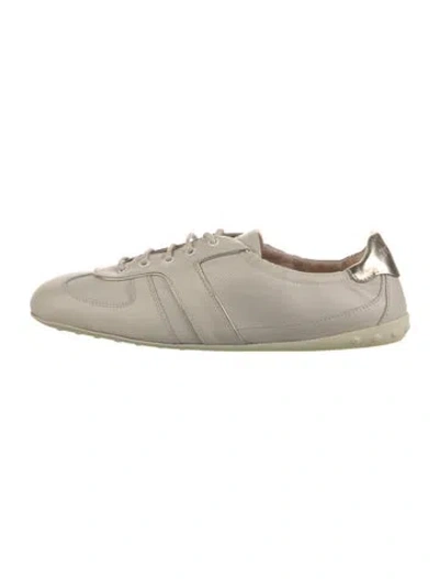 Pre-owned Tod's Leather Sneakers W/ Tags In Neutrals