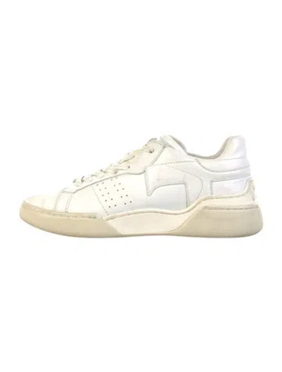 Pre-owned Tod's Leather Sneakers In White