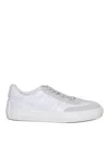 Tod's Leather Sneakers With Suede Details In Blanco