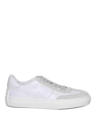 TOD'S LEATHER SNEAKERS WITH SUEDE DETAILS