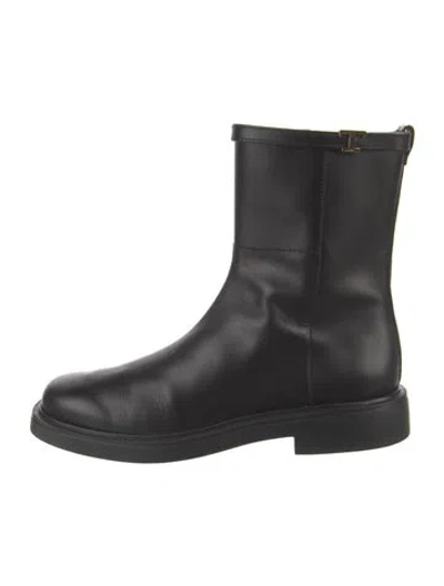 Pre-owned Tod's Leather Studded Accents Chelsea Boots In Black
