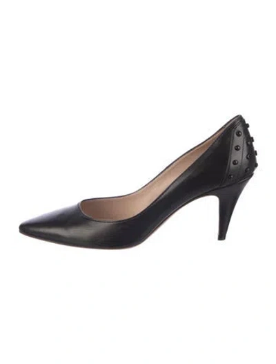 Pre-owned Tod's Leather Studded Accents Pumps In Black