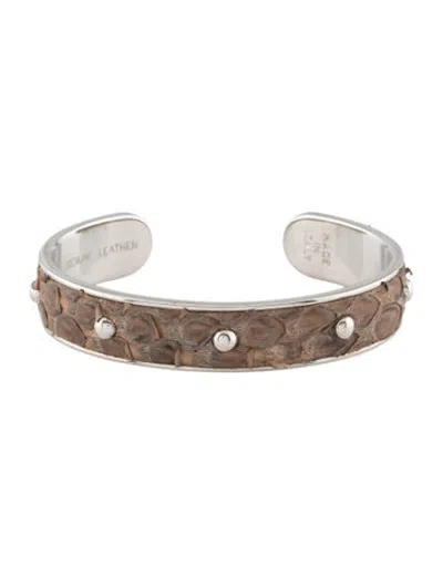 Pre-owned Tod's Leather Studded Cuff Bracelet, 7" In Multicolor