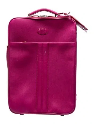 Pre-owned Tod's Leather Suitcase In Purple