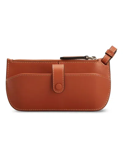 Tod's Leather Sunglass Case In Orange