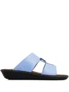 Tod's Leather T-bar Sandals In Blue