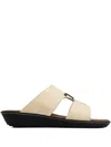 Tod's Leather T-bar Sandals In Multi