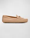 Tod's City Gommino Driving Shoes In Leather In Rosa Granito