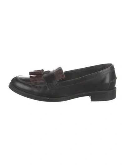 Pre-owned Tod's Leather Tassel Accents Loafers In Blue