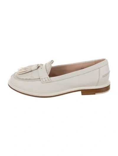 Pre-owned Tod's Leather Tassel Accents Loafers In Neutrals