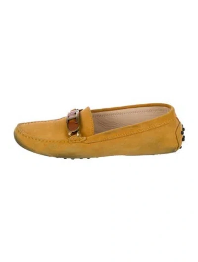 Pre-owned Tod's Leather Tassel Accents Loafers In Yellow