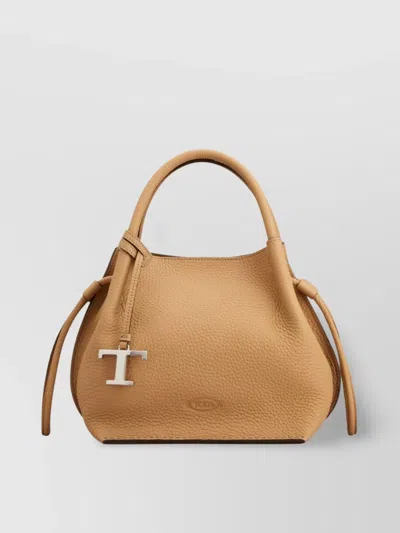 Tod's Leather Textured Tote Bag With Adjustable Strap