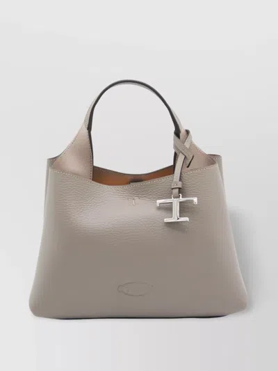 Tod's Leather Textured Tote Bag With Detachable Strap