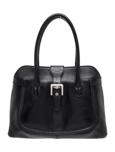 Pre-owned Tod's Leather Top Handle Bag In Black
