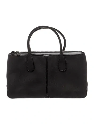 Pre-owned Tod's Leather Top Handle Bag In Black