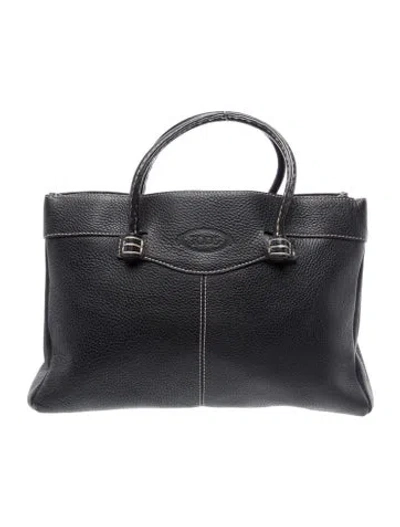 Pre-owned Tod's Leather Top Handle Bag In Black