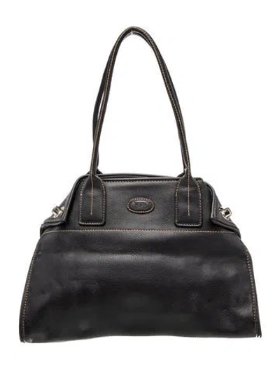 Pre-owned Tod's Leather Top Handle Bag In Black