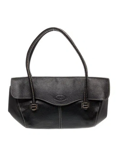Pre-owned Tod's Leather Top Handle Bag In Black
