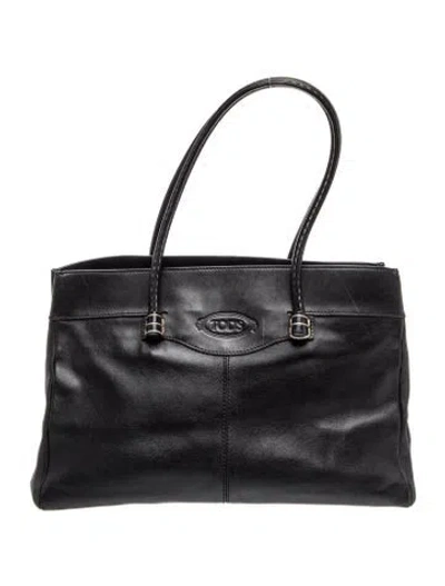 Pre-owned Tod's Leather Top Handle Bag In Black