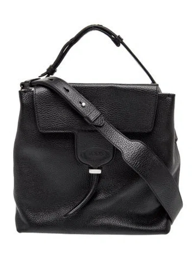 Pre-owned Tod's Leather Top Handle Bag In Black