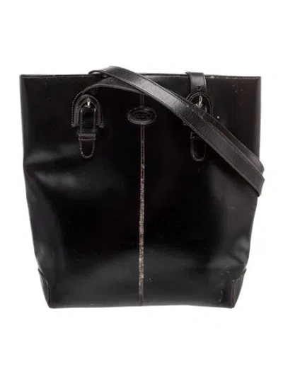 Pre-owned Tod's Leather Top Handle Bag In Black