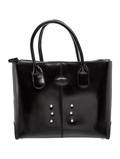 Pre-owned Tod's Leather Top Handle Bag In Black
