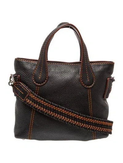 Pre-owned Tod's Leather Top Handle Bag In Black