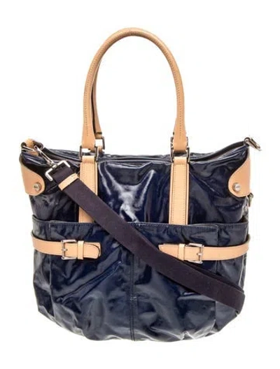 Pre-owned Tod's Leather Top Handle Bag In Blue