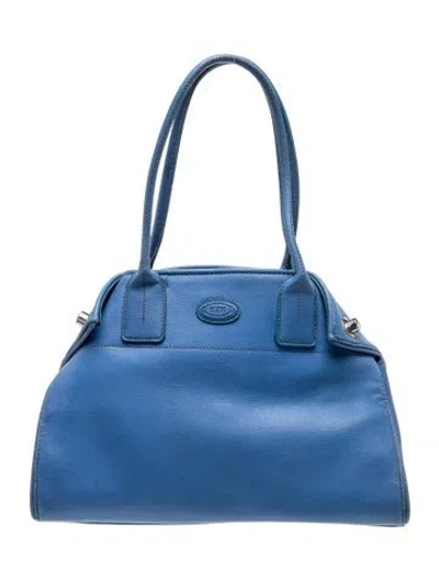 Pre-owned Tod's Leather Top Handle Bag In Blue