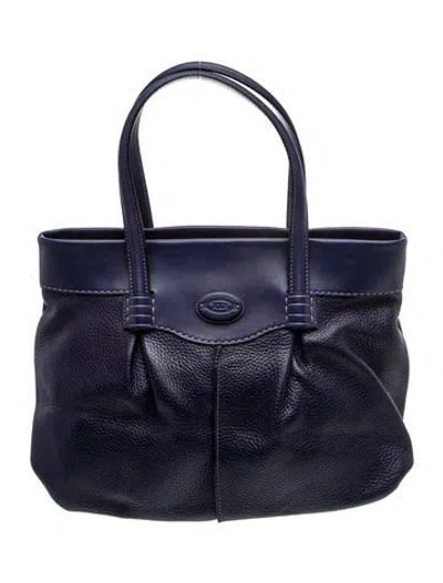 Pre-owned Tod's Leather Top Handle Bag In Blue
