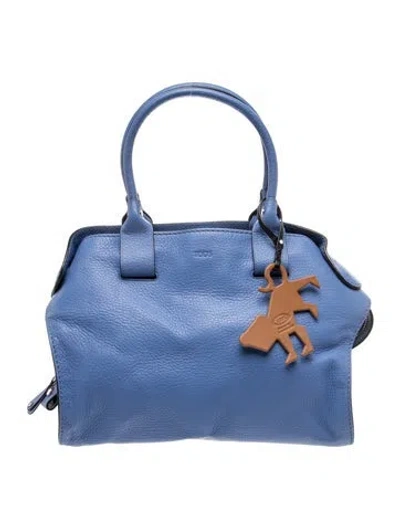 Pre-owned Tod's Leather Top Handle Bag In Blue