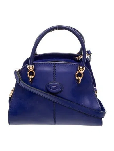 Pre-owned Tod's Leather Top Handle Bag In Blue