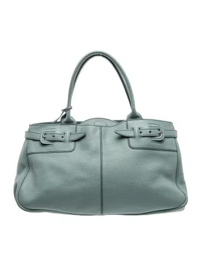 Pre-owned Tod's Leather Top Handle Bag In Blue
