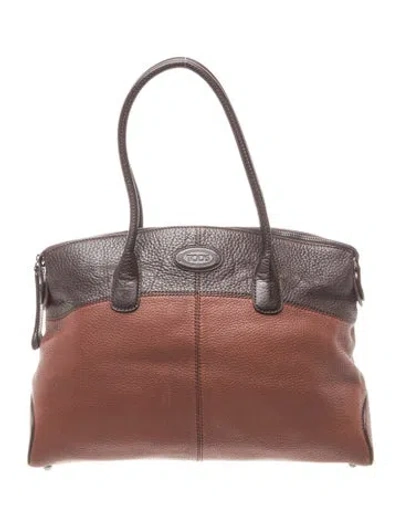 Pre-owned Tod's Leather Top Handle Bag In Brown