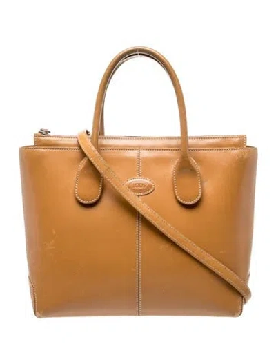 Pre-owned Tod's Leather Top Handle Bag In Brown