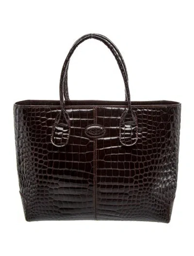 Pre-owned Tod's Leather Top Handle Bag In Brown